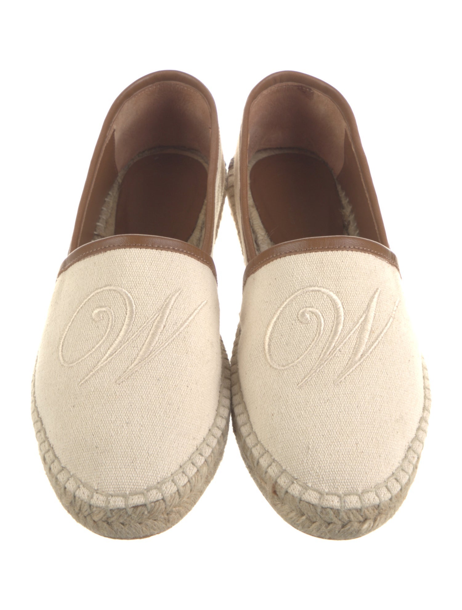 Weekend Max Mara Canvas Embroidered Accent Espadrilles